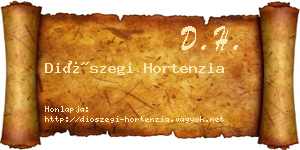 Diószegi Hortenzia névjegykártya