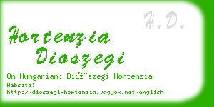 hortenzia dioszegi business card